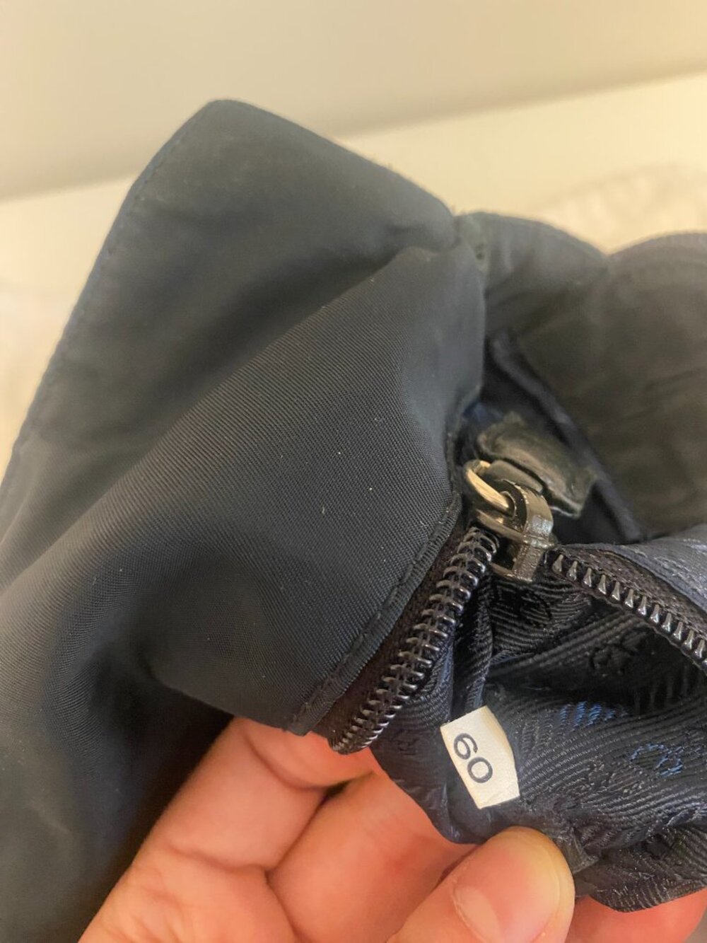 Authentic Preowned Classic Prada Nylon Shoulder Bag in Dark Navy. - Picture 7 of 17